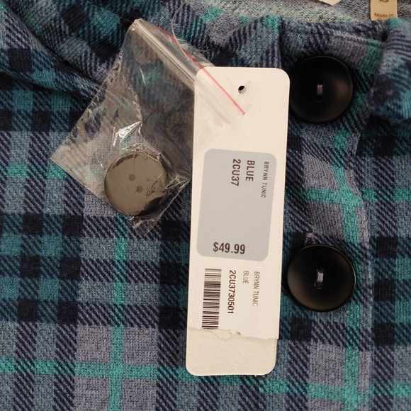 NWT Soft Surroundings Brynn Tunic Blue Plaid Flannel - Size XS - Picture 4 of 10